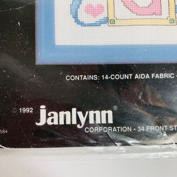 Janlynn Baby Counted Cross Stitch Kit Sleepy Bunnies Birth Announcement Gift - Picture 3 of 9